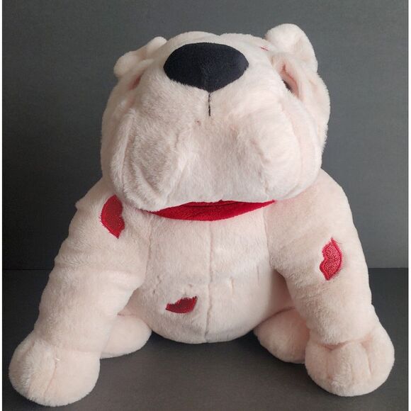 Bulldog Plush Stuffed Animal Dan Dee Collector's Choice Glitter Lips Kiss V-DAY - Picture 4 of 11